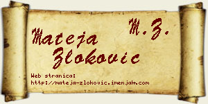 Mateja Zloković vizit kartica